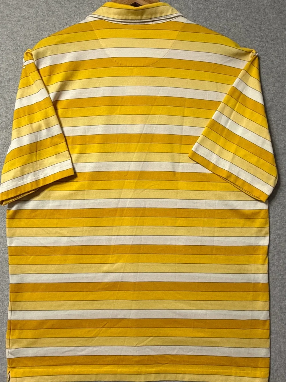 Tiger Woods Collection Nike Golf Men’s L Polo Shirt Yellow Striped NikeFIT Dry